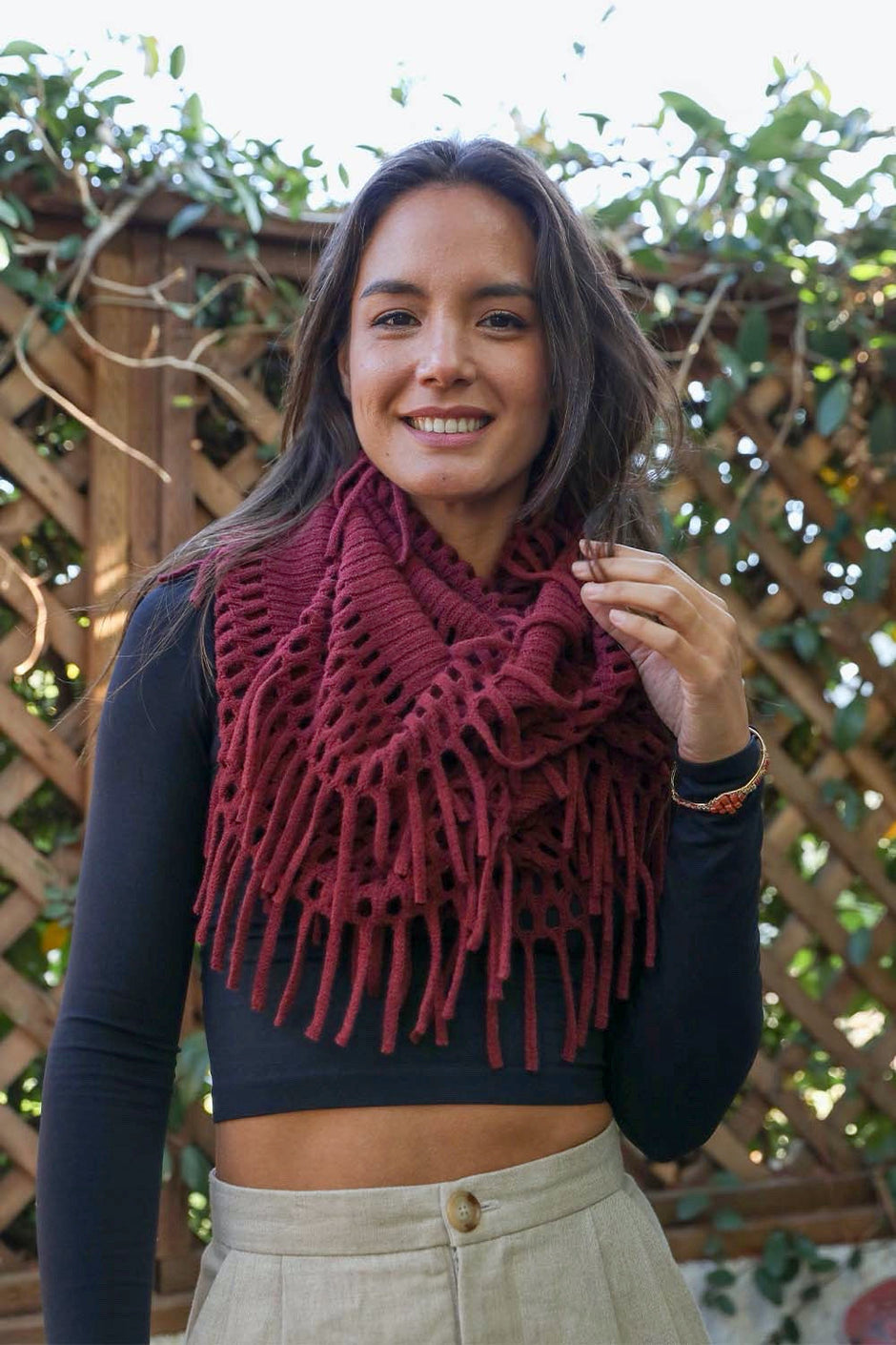 Fuzzy Tassel Scarf