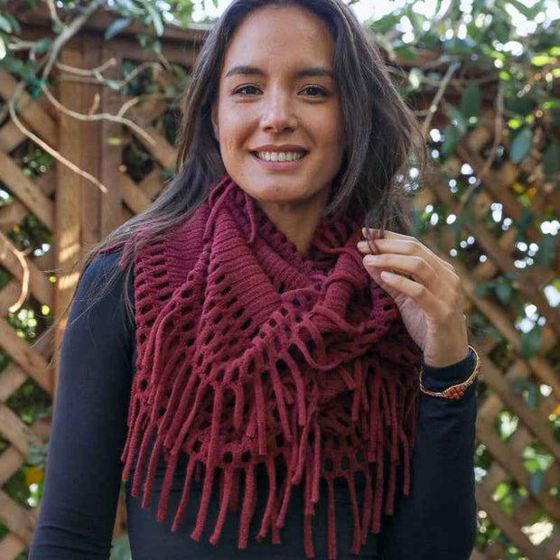 Fuzzy Tassel Scarf