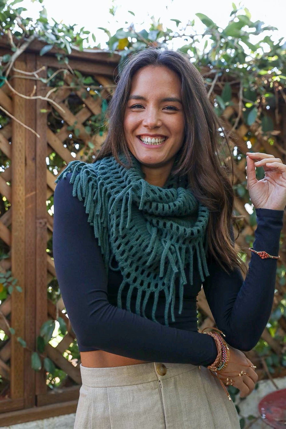 Fuzzy Tassel Scarf