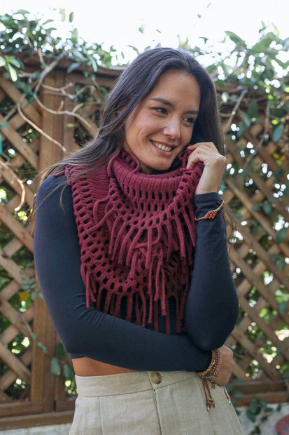 Fuzzy Tassel Scarf