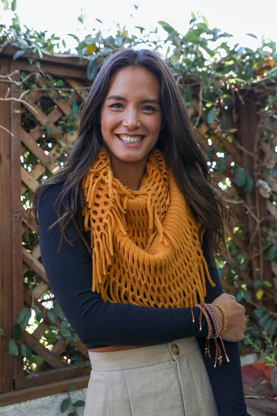 Fuzzy Tassel Scarf