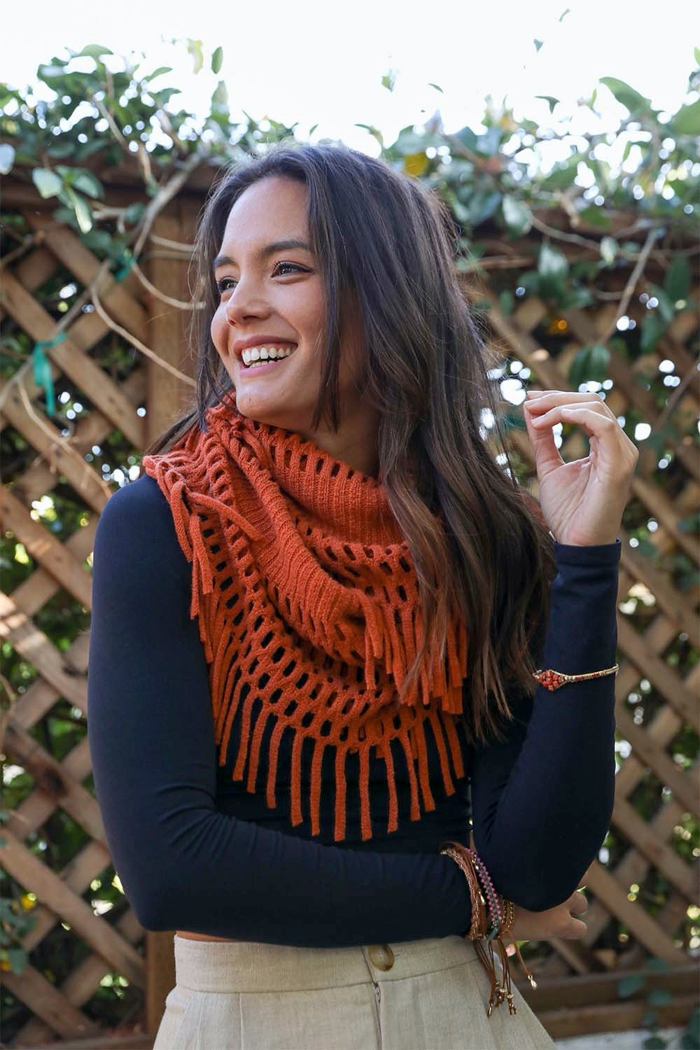 Fuzzy Tassel Scarf