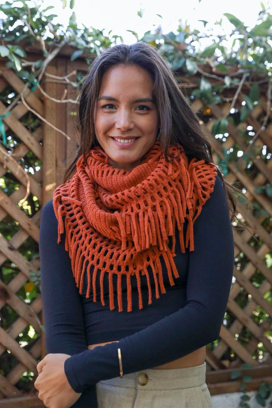 Fuzzy Tassel Scarf