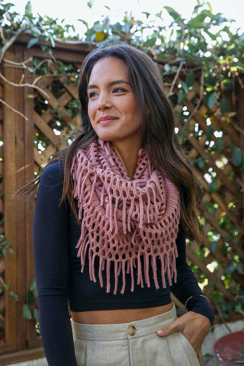 Fuzzy Tassel Scarf