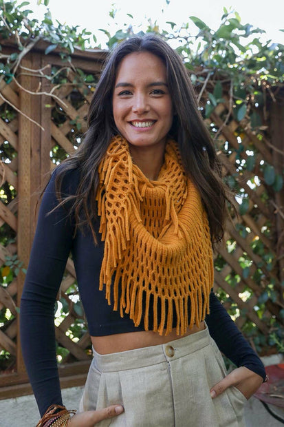 Fuzzy Tassel Scarf