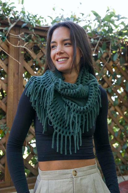 Fuzzy Tassel Scarf