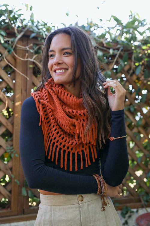 Fuzzy Tassel Scarf