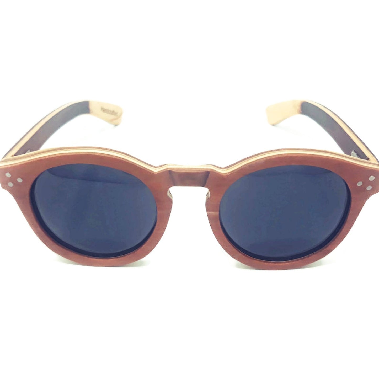 Cinnamon Swirl Skateboard Sunglasses, Polarized with Wooden Case