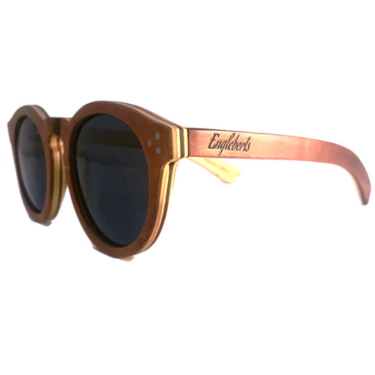 Cinnamon Swirl Skateboard Sunglasses, Polarized with Wooden Case