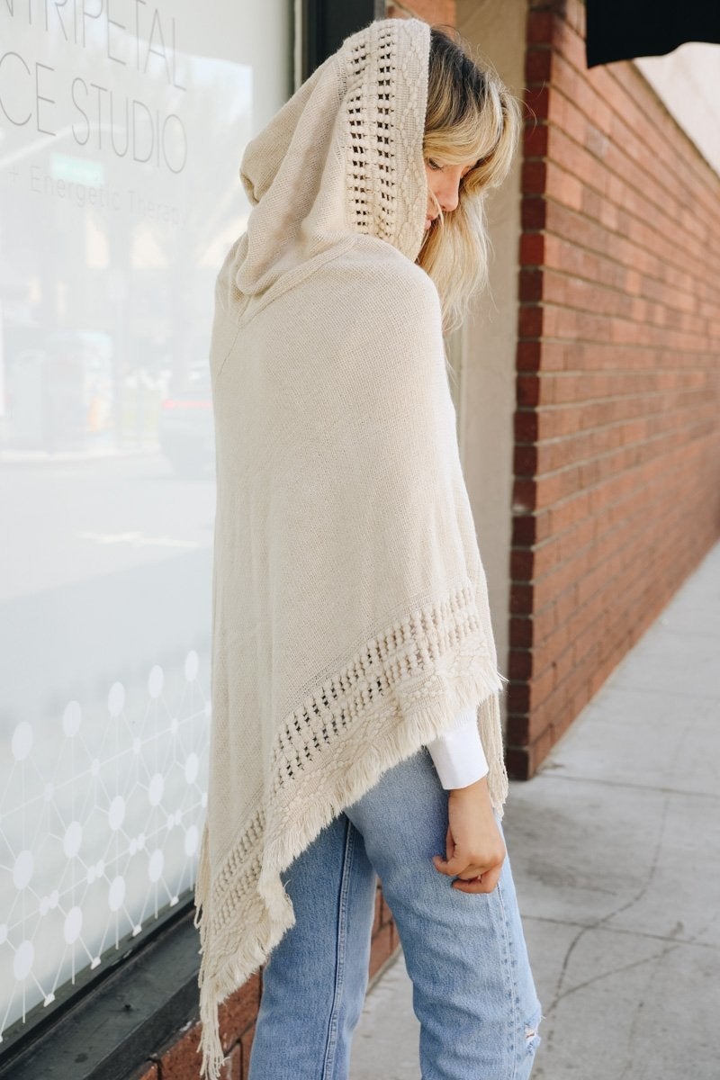 Cozy Knit Hooded Poncho
