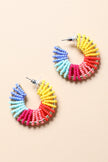 Rainbow Beaded Hoop Earrings