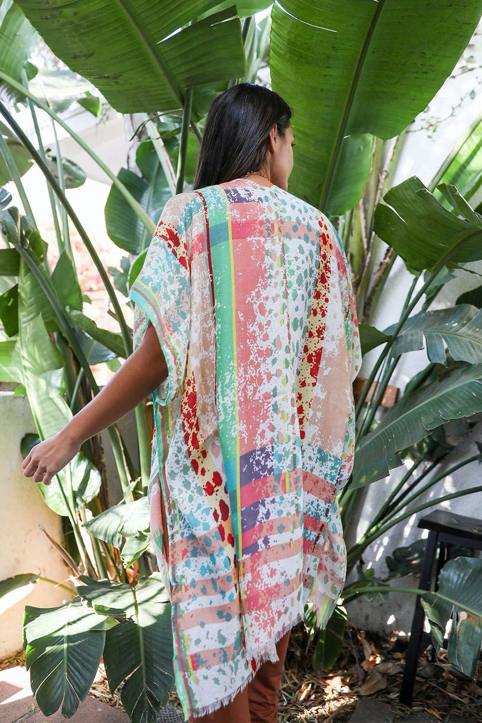 Kimonos colorés éclaboussés.