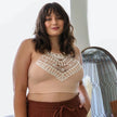 Women Crochet Lace Halter Neck Crop Top – Sleeveless Boho Bralette
