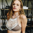 Women Crochet Lace Halter Neck Crop Top – Sleeveless Boho Bralette