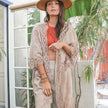Boho Lace Longline Kimono Cardigan Open Front Embroidered Cover Up