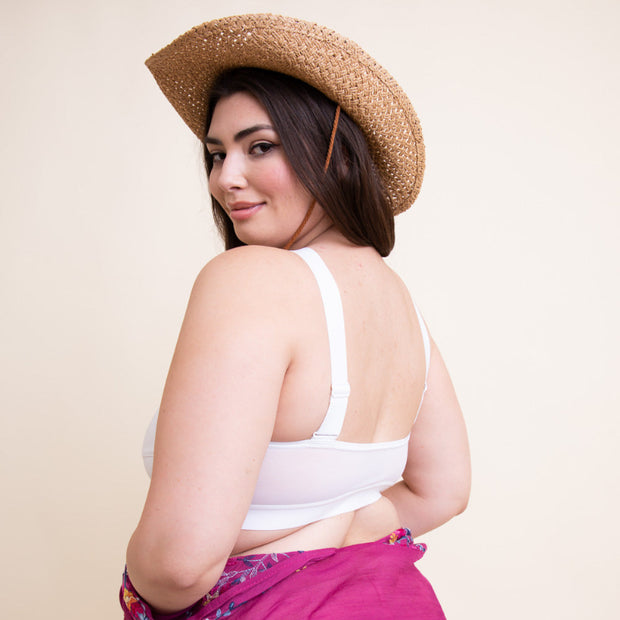 White Halter Crop Top with Floral Sheer Kimono Cover-Up