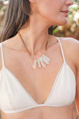 Crystal Drop Suede Necklace