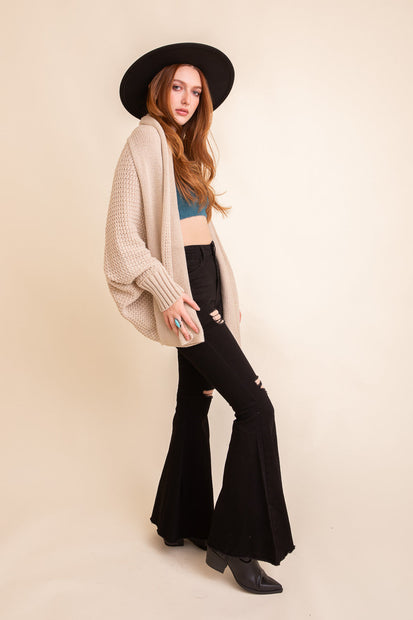 Cardigan en tricot à ailes de chauve-souris