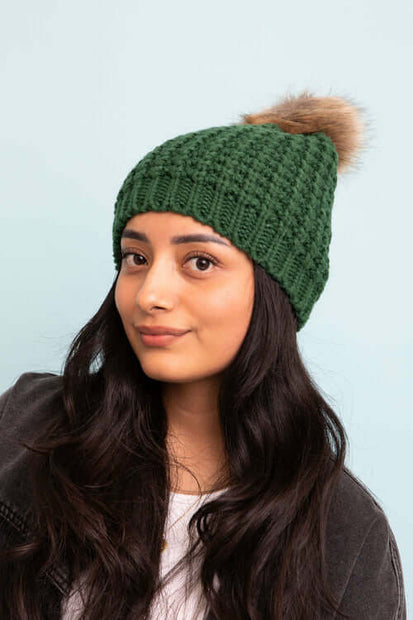 Textured Pom Beanies