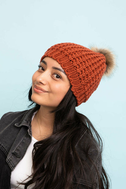 Textured Pom Beanies