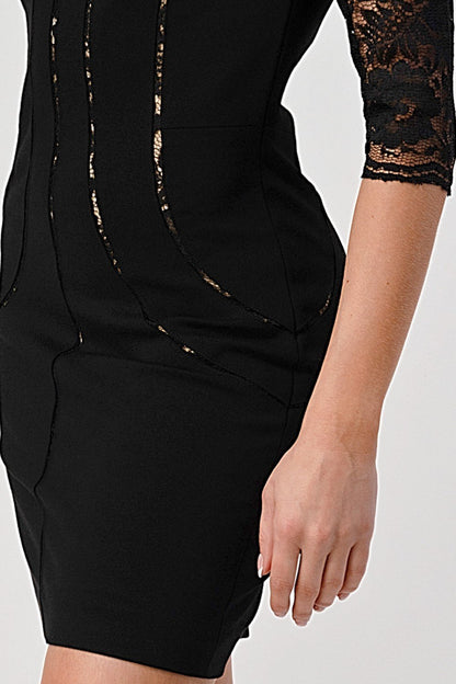 Lace Overlay Bodycon Dress