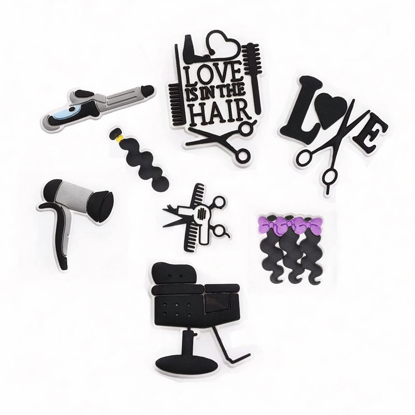 Hair Stylist Croc Charms – 8pcs Set