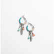 Dainty Feather Charm Hoop Earrings with Beads and Tassel Details