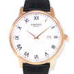 Classic White Dial Roman Numeral Leather Strap Watch