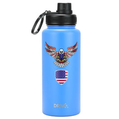 Bouteille d'eau en acier inoxydable DRINCO® 32 oz - Eagle - Bleu royal