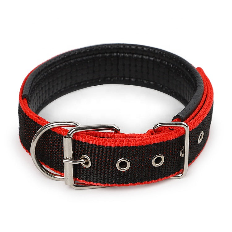 Strong Durable Dog Collar - Red/Black