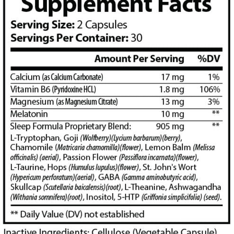 PURE SLEEP Natural Sleep Aid Tablets Body Regenerator 60 Capsules