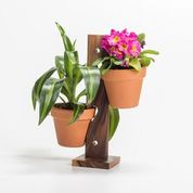 2 Pot Hanging/ Standing Plant Holder  12" x 2"  base 4" x 4"