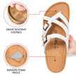 Aerothotic White Split Toe Sandals with Double Adjustable Buckle Closure