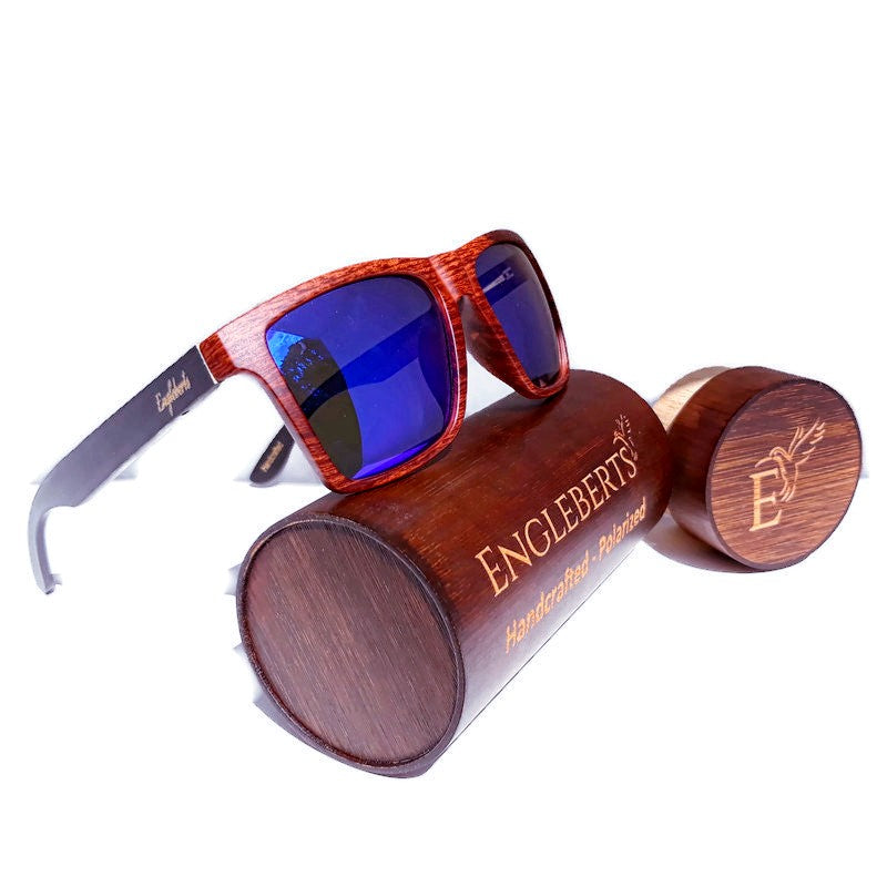 Oak Blue Bamboo Shades