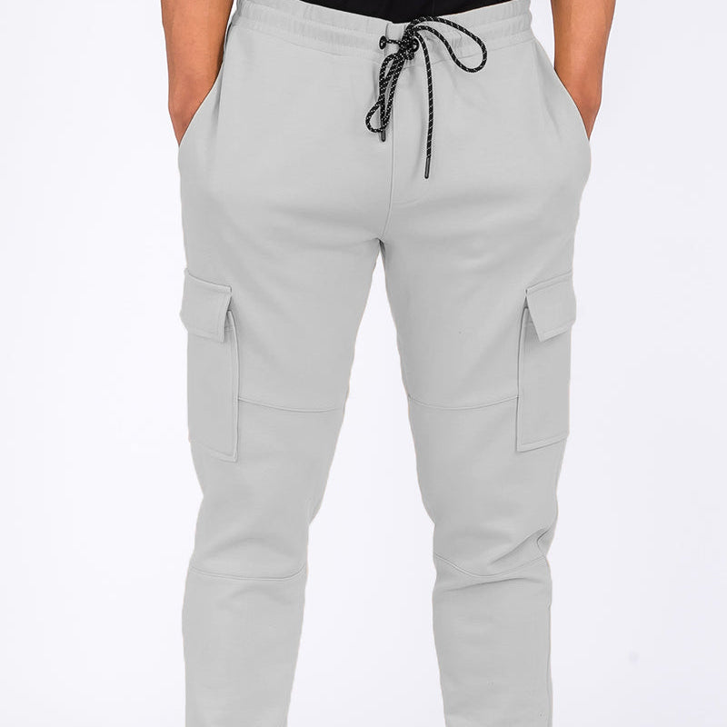Cargo Jogger Pants – Light Grey Utility Style