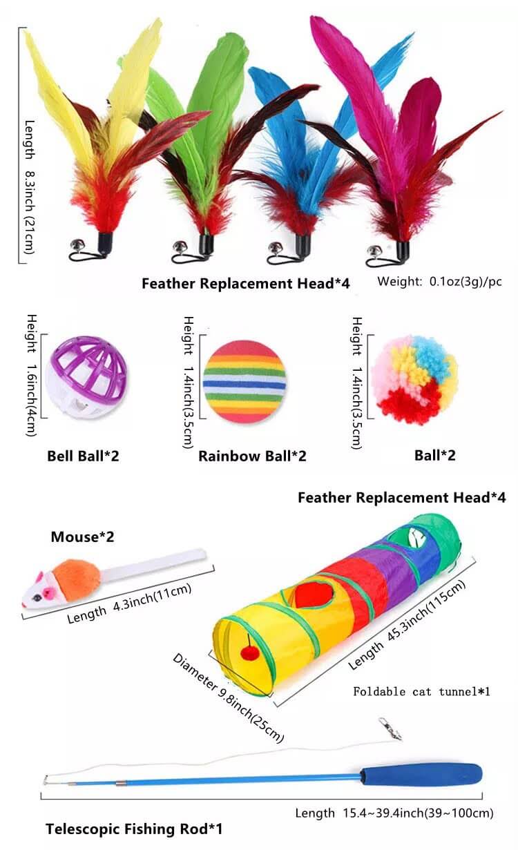 Collection de jouets pour chats