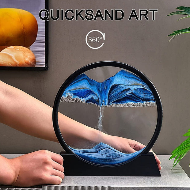 360° Quicksand Art Relaxation Moving Sand Frame Tabletop Decor