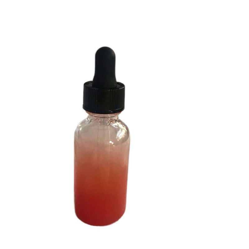 48 PACK OF 1oz ORANGE GLASS DROPPER BOTTLES with black bulb dropper top and artistic orange shade.