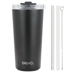 DRINCO® Seattle 20oz Insulated Tumbler Spill Proof Lid w/straw-Black