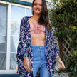 Women Stylish Printed Kimono Cardigan Lightweight Summer Cover Up