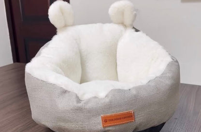 Ultra Soft Plush Cat Bed (Grey-Small)