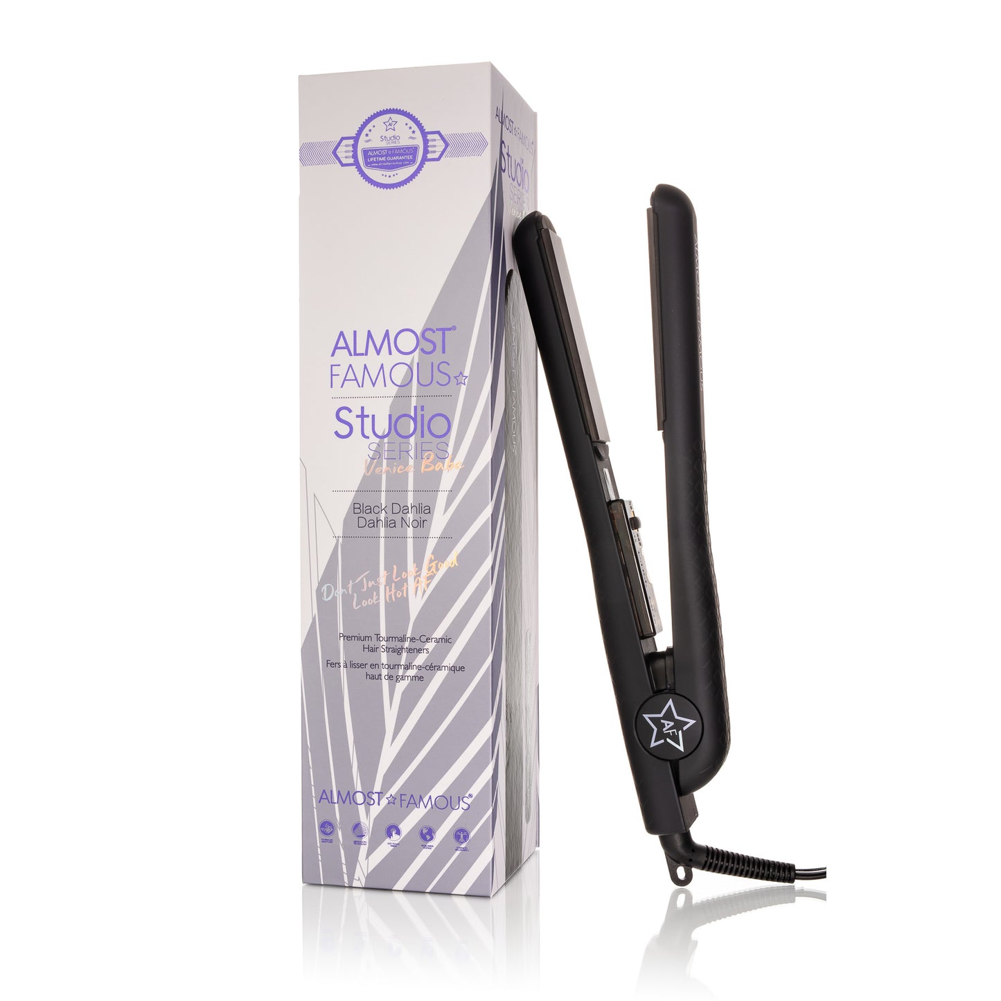 Almost Famous 1.25" Flat Iron with Luxe Gem Infused Plates.