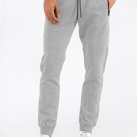 Stylish Gray Jogger Pants for Men - Ultimate Comfort with Secure Zippered Pockets