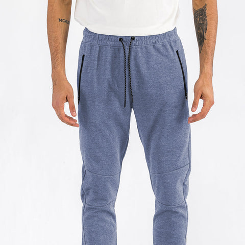 Men’s Jogger Pants – Blue Tapered Sweatpants with Drawstring Waist
