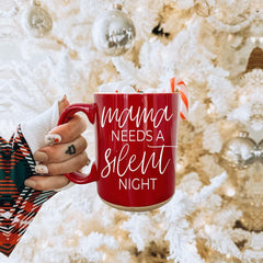 Silent Night 16.23oz Ceramic Mugs Red or Green