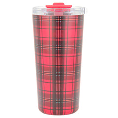 DRINCO® Seattle 20oz Insulated Tumbler Leakproof w/straw-Tartan Plaid