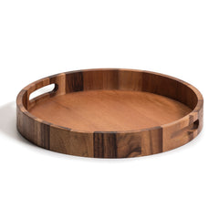 Acacia Wood Round Serving Tray -15"