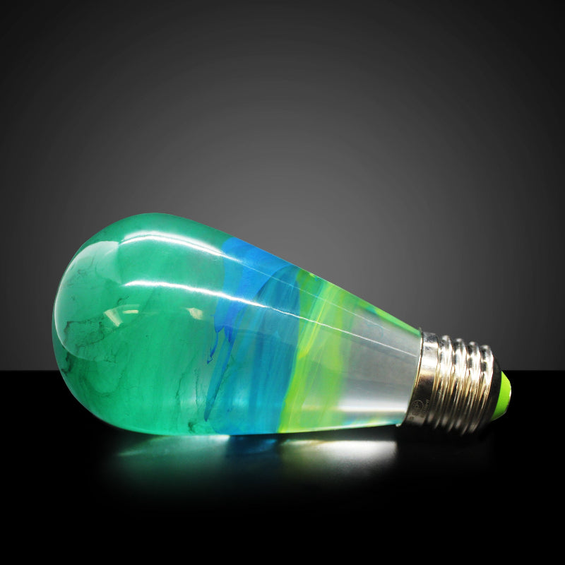 C.P.LIGHT Teardrop Glass Accent Lamp with Wooden Base