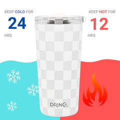 DRINCO® Seattle 20oz Insulated Tumbler Leakproof w/straw-Checker