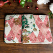 Christmas Tree Pink Argyle Pattern Soft Blanket with Snowflakes Design